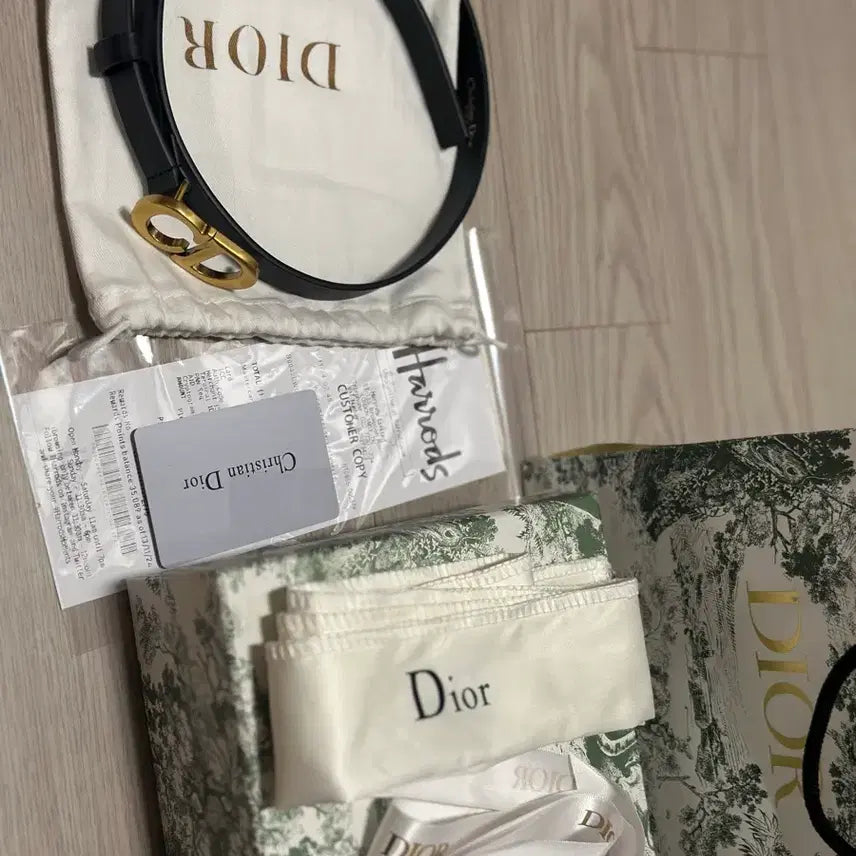 [BUNJANG] Dior Saddle Calfskin Belt 2CM Black / 디올 새들 카프스킨 벨트 2CM 블랙 75