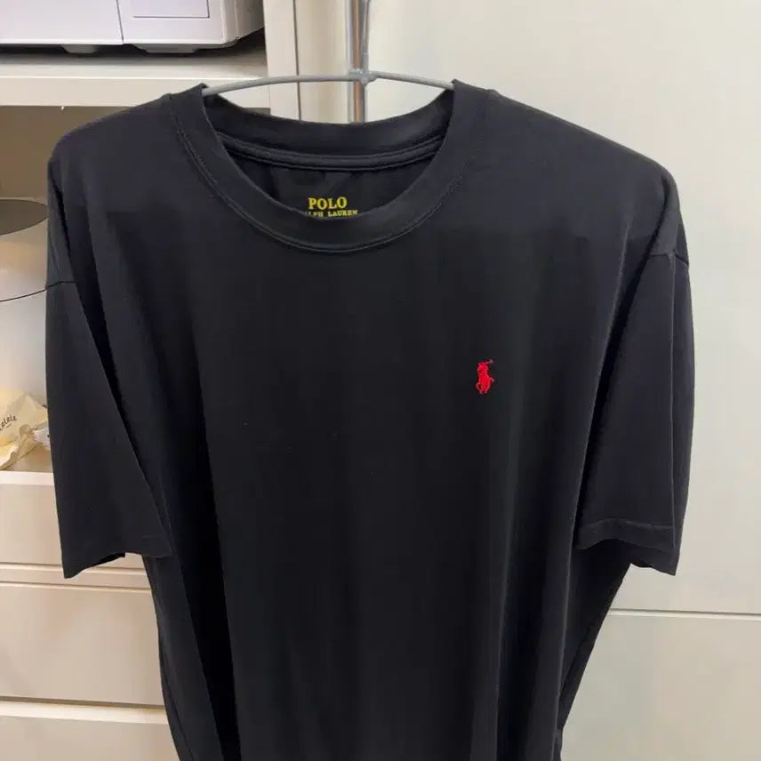 [BUNJANG] Polo Ralph Lauren Logo Short Sleeve T-Shirt Black 105 / 폴로 로고 반팔티 105 블랙
