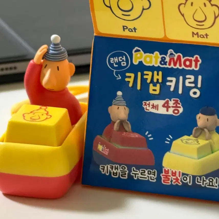 [BUNJANG] Pat & Mat Keycap Keyring / 패트와매트 키캡키링