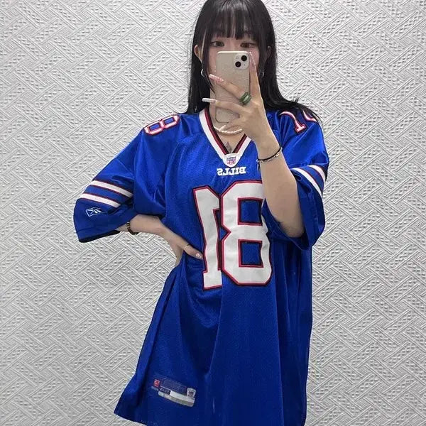 [BUNJANG] Reebok NFL Buffalo Bills #81 Eddie Lee Jersey T-Shirt Size 110 / 리복 NFL 버팔로빌스 81번 이슬리 유니폼 반팔티 110 C13390