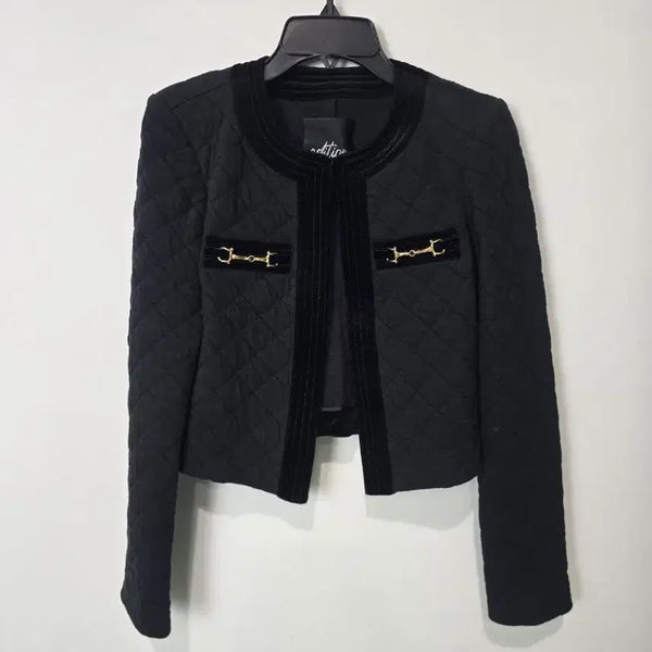 [BUNJANG] Jessi New York Black Quilting Cropped Jacket / 제시뉴욕 블랙 퀄팅 크롭 자켓
