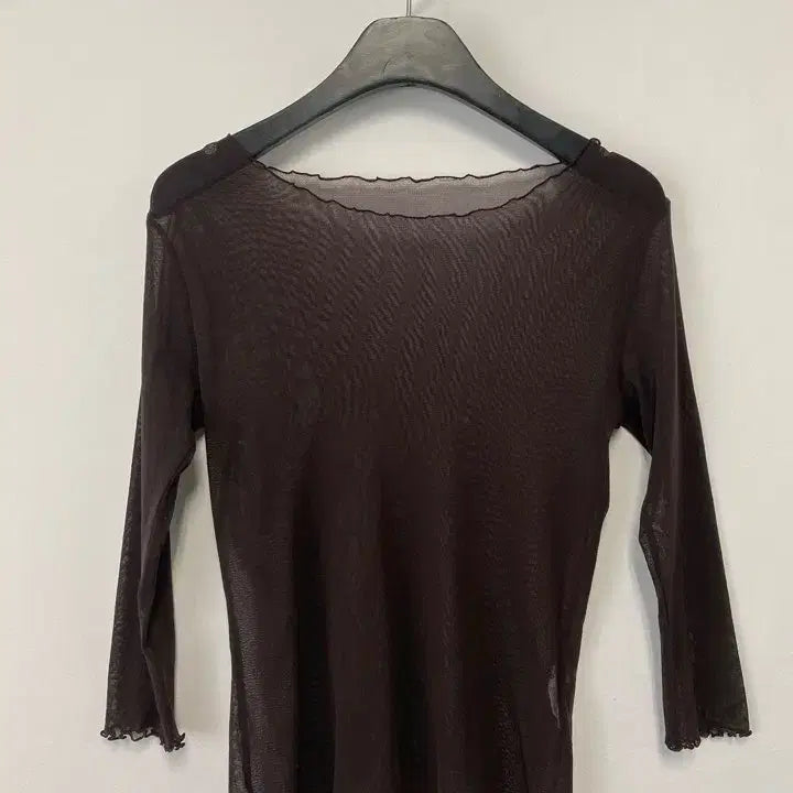 [BUNJANG] Vintage HIROKO KOSHINO Cropped Sleeve Mesh T-Shirt / 빈티지 HIROKO KOSHINO 크롭 슬리브 매쉬 티셔츠