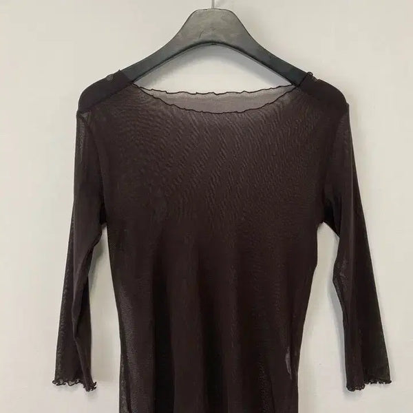 [BUNJANG] Vintage HIROKO KOSHINO Cropped Sleeve Mesh T-Shirt / 빈티지 HIROKO KOSHINO 크롭 슬리브 매쉬 티셔츠