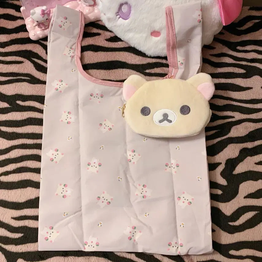 [BUNJANG] San-X Rilakkuma Plush Doll Shopping Bag Eco Bag / 산엑스 코리락쿠마 봉제인형 쇼핑백 장바구니