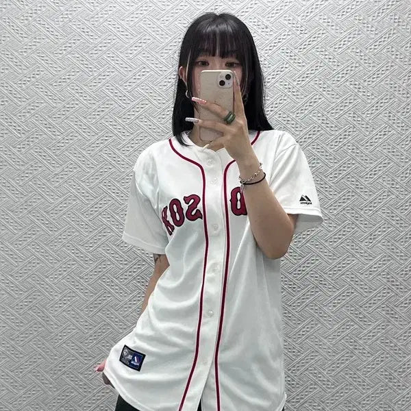 [BUNJANG] Majestic Boston Red Sox Dustin Pedroia Baseball Jersey XL / 마제스틱 보스턴레드삭스 페드로이아 반팔 야구 유니폼 XL C13391