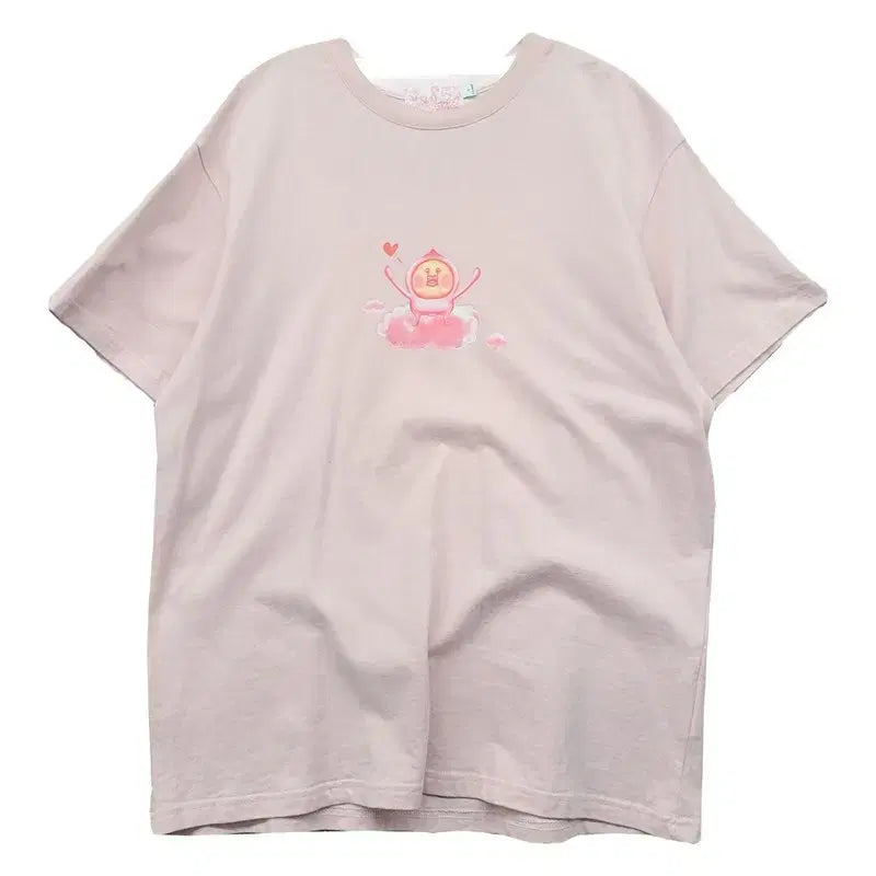 [BUNJANG] Kakuremomo-Jiri Light Pink Short Sleeve T-Shirt Size S / 카쿠레모모지리 라이트 핑크 반팔티 S 155/80A