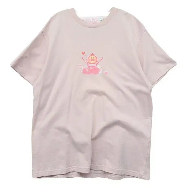 [BUNJANG] Kakuremomo-Jiri Light Pink Short Sleeve T-Shirt Size S / 카쿠레모모지리 라이트 핑크 반팔티 S 155/80A