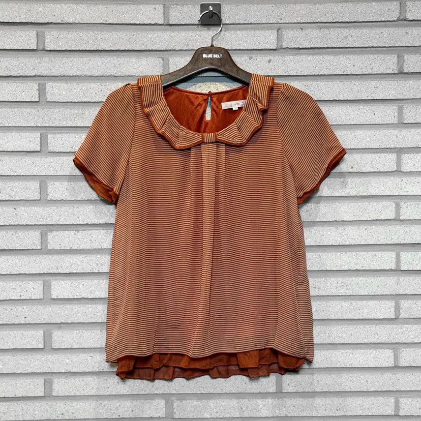 [BUNJANG] Japanese Vintage Blouse - Shirring Stripe Detail / JPN VINTAGE 블라우스 셔링 스트라이프 디테일
