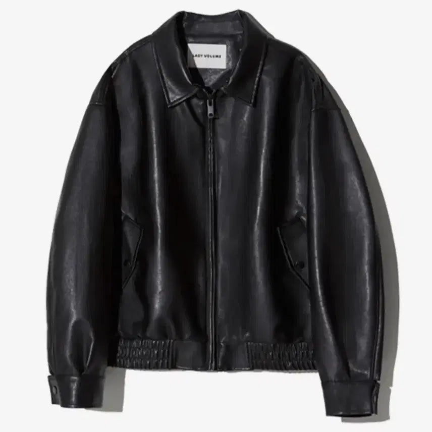 [BUNJANG] Lady Volume 9005 Vegan Leather Single Jumper Black / 레이디볼륨 9005 비건레더싱글점퍼_블랙