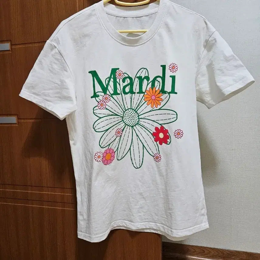 [BUNJANG] Mardi Mercredi Flower Print Short Sleeve T-Shirt White XS / 마르디 티