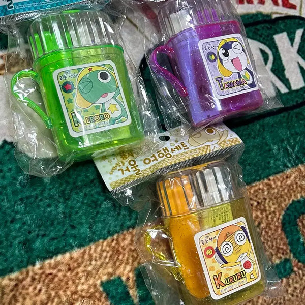 [BUNJANG] Vintage Keroro Toothbrush Mirror Travel Set / 고전문구 케로로 양치 거울 여행 세트