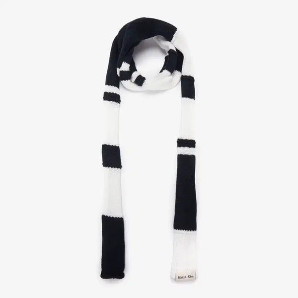 [BUNJANG] Matin Kim Color Block Knit Muffler Navy / 마뗑킴 COLOR BLOCK KNIT MUFFLER IN NAVY