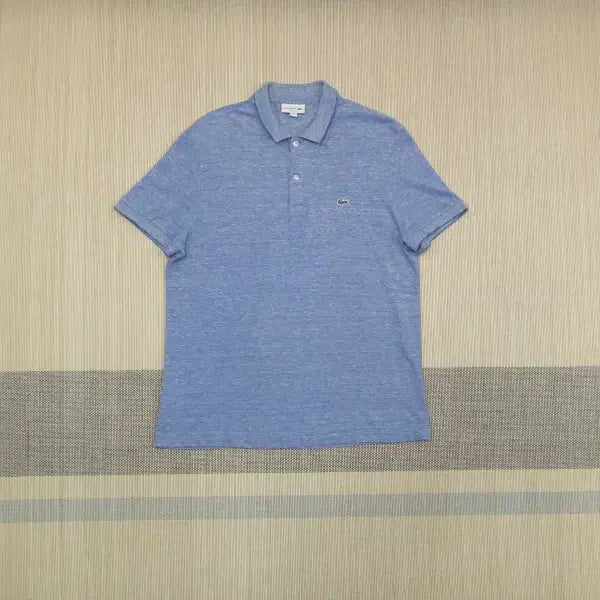 [BUNJANG] Lacoste Men's Linen Blend Short Sleeve Polo Shirt (Sky Blue) / (105) 라코스테 마혼방 카라 반팔 폴로 셔츠