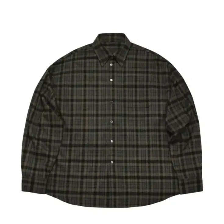 [BUNJANG] MJD Oversized Flannel Check Shirt L Khaki / [판매] MJD 오버핏 플란넬 체크 셔츠 L사이즈