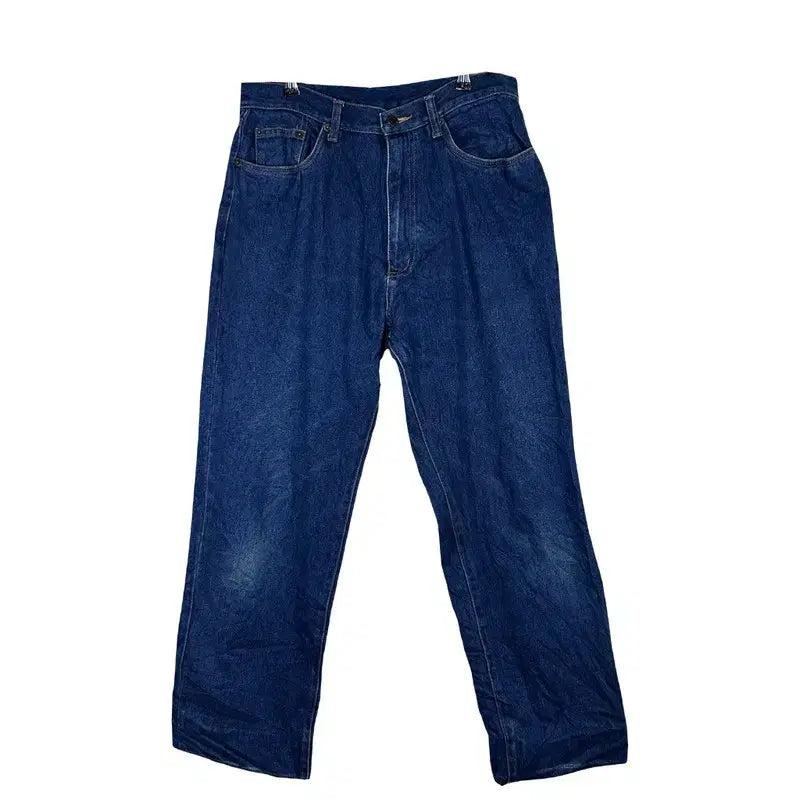[BUNJANG] 100% Cotton Tapered Straight Denim Jeans / 진청 테이퍼드 데님 팬츠 스트레이트 청바지 [79/31in] 코튼 100%