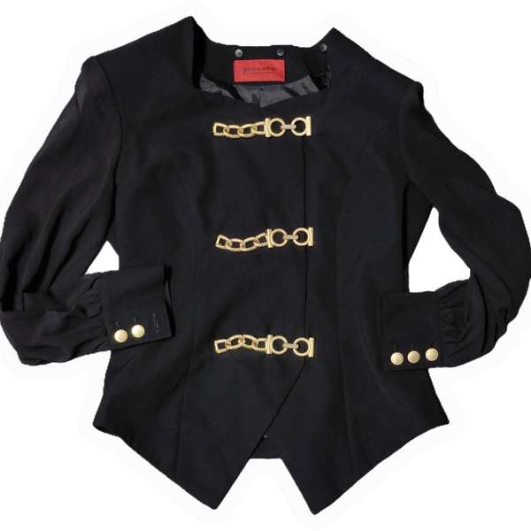 [BUNJANG] Japanese Vintage Black Jacket Gyaru Punk / 일본 빈티지 블랙 자켓 갸루 펑크