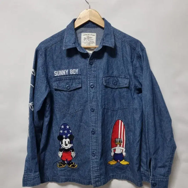 [BUNJANG] Rodeo Crowns Disney Denim Shirt (Free Size) / 로데오 크라운스 디즈니 데님 셔츠 F