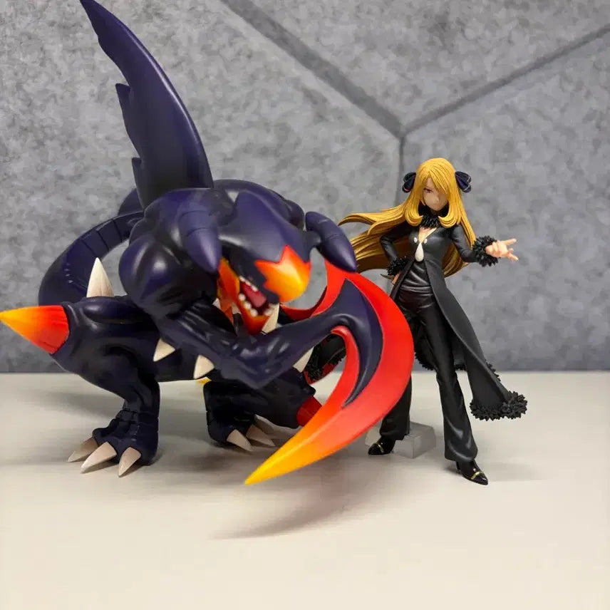[BUNJANG] Space-R Cynthia & Garchomp Resin Statue Bundle Set / 포켓몬 레진 space-r 난천, dm 한카리아스 일괄