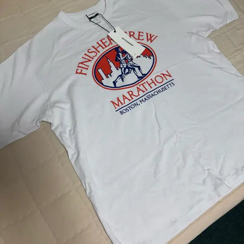 [BUNJANG] Outstanding Boston Marathon Crew T-shirt, Size L, New / 아웃스탠딩 반팔 L 새상품