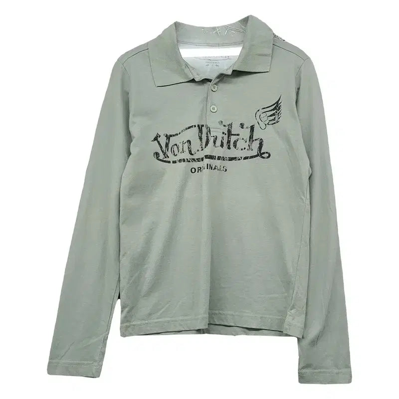 [BUNJANG] Bonderchip Y2K Printing Mint Collar T-shirt Size S / 본더치 y2k 프린팅 민트 카라티 S