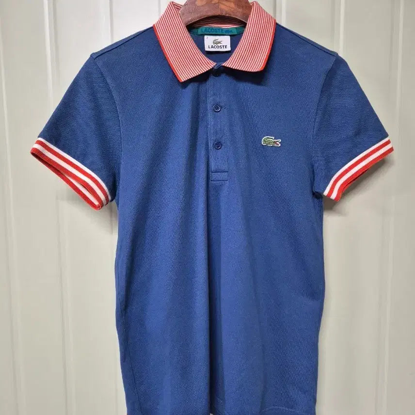 [BUNJANG] Lacoste Color Block Polo Shirt / 라코스테 카라티 셔츠 네이비 레드 배색