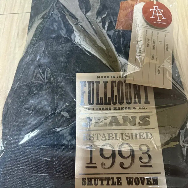 [BUNJANG] Full Count 1101BK Black Cotton Denim Jeans / 풀카운트 1101bk 31