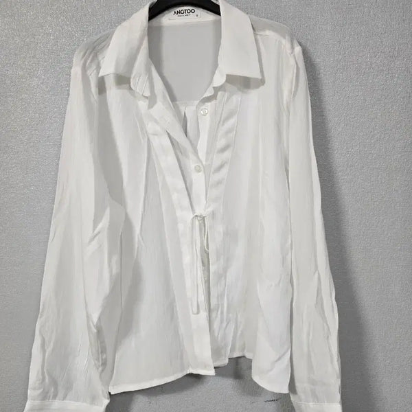 [BUNJANG] ANGTOO Double Rayon Blouse Free Size White / ANGTOO 이중 레이온 블라우스 프리