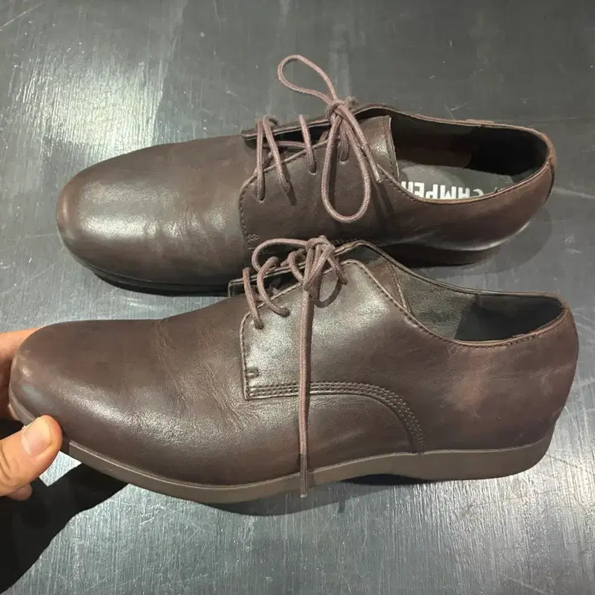 [BUNJANG] Camper Leather Shoes Brown / 255) 캠퍼 레더 구두 브라운