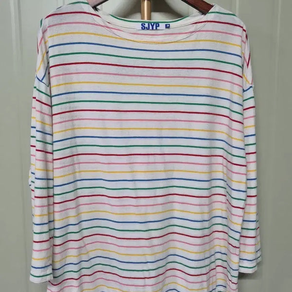 [BUNJANG] SJYP Striped Long Sleeve T-Shirt / SJYP 단가라 긴팔 티셔츠