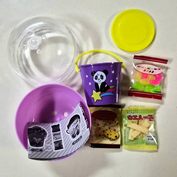 [BUNJANG] Panda Bucket Mini Snack Set Miniature Gacha / 귀여운 팬더 양동이 미니 간식세트 미니어처 가챠