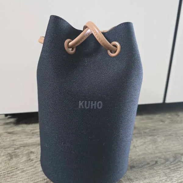 [BUNJANG] KUHO Black Canvas & Leather Bucket Bag / 구호 블랙 버킷백