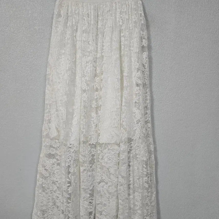 [BUNJANG] Lace Long Skirt (White) / 레이스 롱스커트 55~66