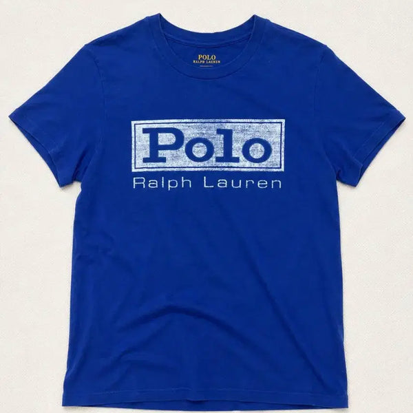 [BUNJANG] Polo Ralph Lauren Blue Big Logo Round Short Sleeve T-Shirt / Polo 폴로 랄프로렌 블루 빅로고 라운드 반팔