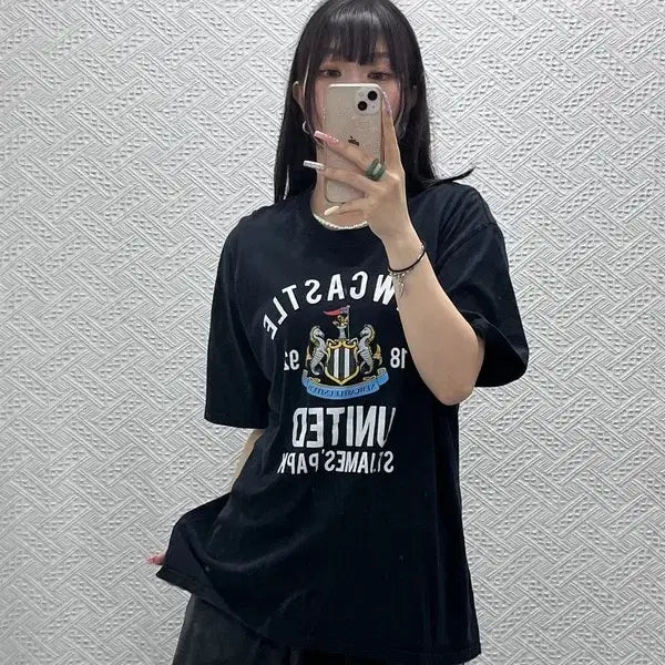 [BUNJANG] Vintage Newcastle United FC Logo Print Short Sleeve T-Shirt 3XL / 빈티지 뉴캐슬 유나이티드 FC 로고 프린팅 반팔티 3XL C13397