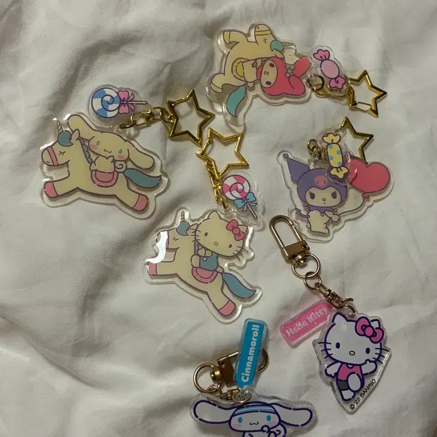 [BUNJANG] Sanrio Characters Unicorn Keychain Set / 산리오 유니콘 키링 - 헬로키티 쿠로미 시나모롤 마이멜로디