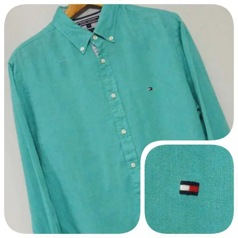 [BUNJANG] Tommy Hilfiger Linen Casual Shirt Men's 100 / 타미힐피거 린넨 캐주얼 셔츠 남성100