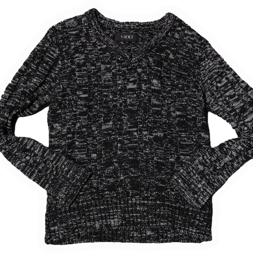 [BUNJANG] Japanese Vintage Black Knit / 일본 빈티지 블랙 니트 갸루 펑크