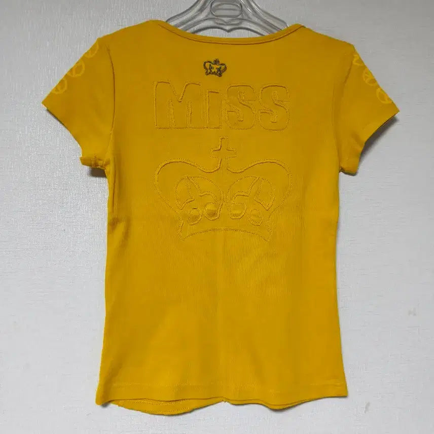 [BUNJANG] Miss Sixty Embroidered Cropped T-Shirt Yellow / 일본정품!MISS SlXTY자수 쫄크롭 티셔츠 옐로우