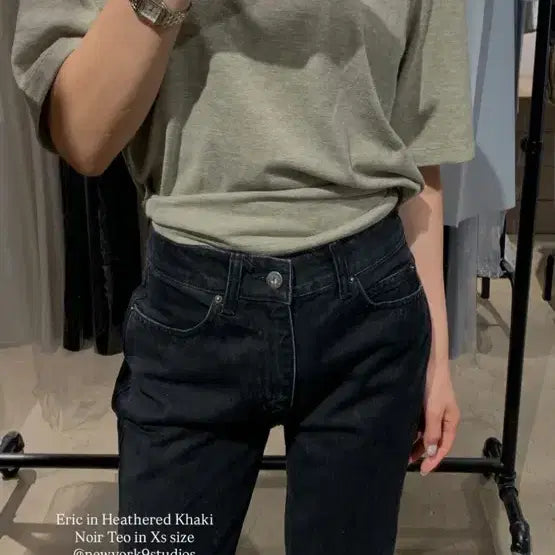 [BUNJANG] Nine Studio Khaki T-shirt / 에릭티s. 카키 (m과 교환가능) 뉴욕나인스튜디오
