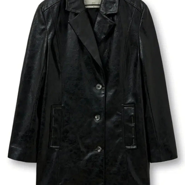 [BUNJANG] Matinkim Faux Leather Half Double Jacket Black / 마뗑킴 포우 레더 하프 더블 자켓 블랙