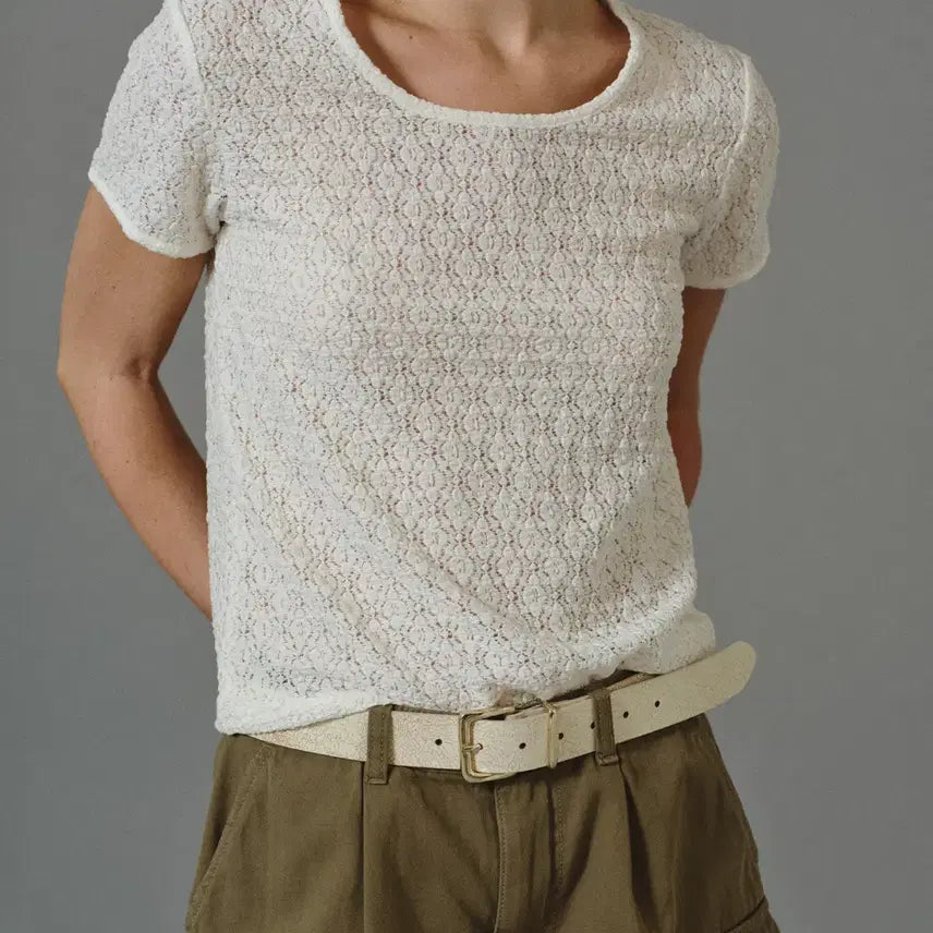 [BUNJANG] Ged Scoop-Neck Lace Top - Ivory / 게드 SCOOP-NECK LACE TOP - IVORY 아이보리