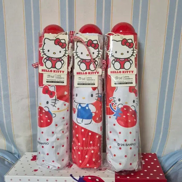 [BUNJANG] Sanrio Hello Kitty Strawberry Parasol / 헬로키티 산리오 딸기 우양산 새상품