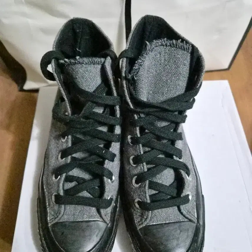 [BUNJANG] Converse High Top Sneakers Gray / 컨버스 하이탑 그레이 스니커즈