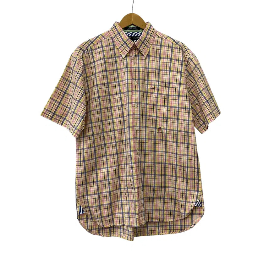 [BUNJANG] Tommy Hilfiger Check Short Sleeve Shirt (L) / A576. 타미 체크 반팔셔츠(L)
