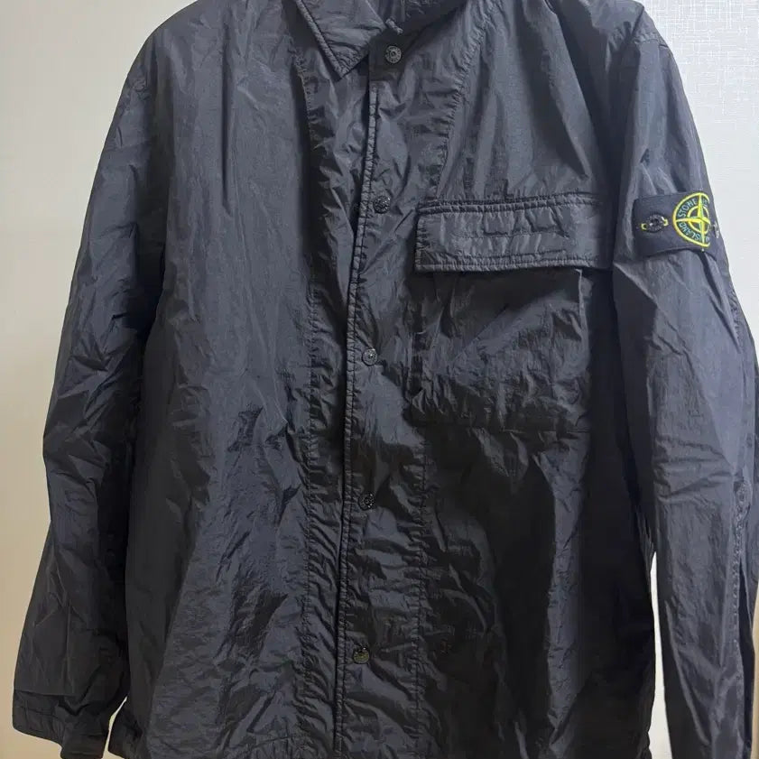 [BUNJANG] Stone Island 26SS Crinkle-Rabas Padded Overshirt Black / 스톤아일랜드 26SS 크링클랩스 패딩 오버셔츠 블랙