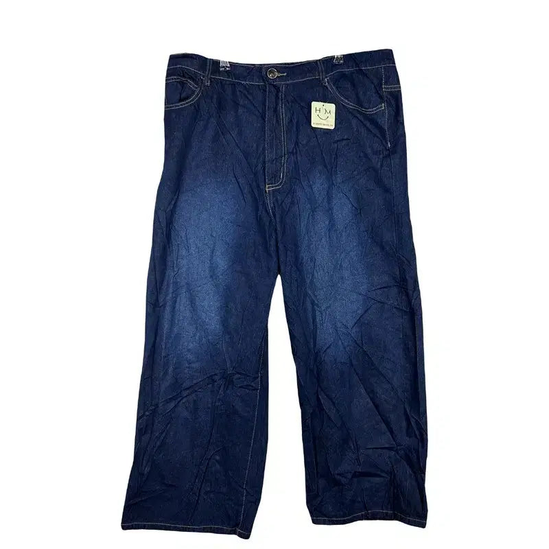 [BUNJANG] 100% Cotton Denim Cropped Pants Vintage Casual / 진청 데님 크롭팬츠 캐주얼 청바지 빈티지룩 [5L/37in] 코튼 100%