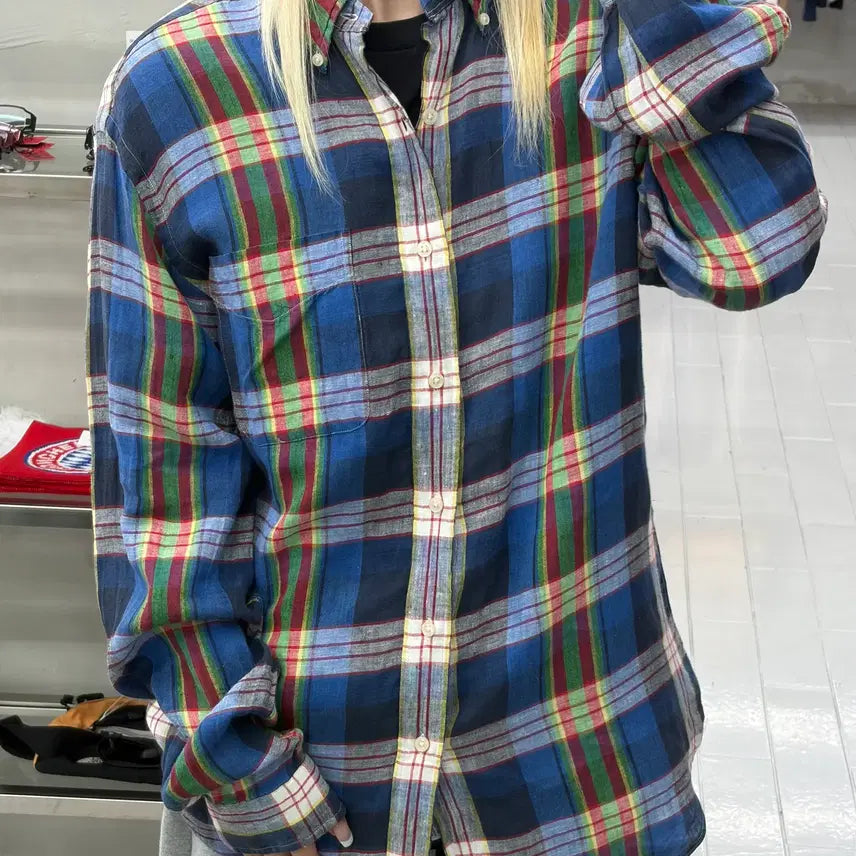 [BUNJANG] Polo Ralph Lauren Multicolor Check Pocket Shirt / (M) 폴로 멀티 컬러 체크 포켓 셔츠