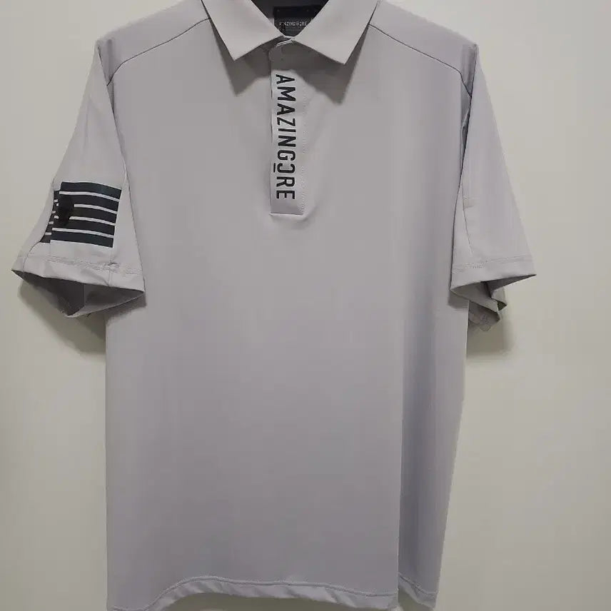 [BUNJANG] Amazing Creek Men's Short-Sleeve Polo Shirt Grey / 어메이징크리 골프웨어 남성 반팔 카라티 그레이