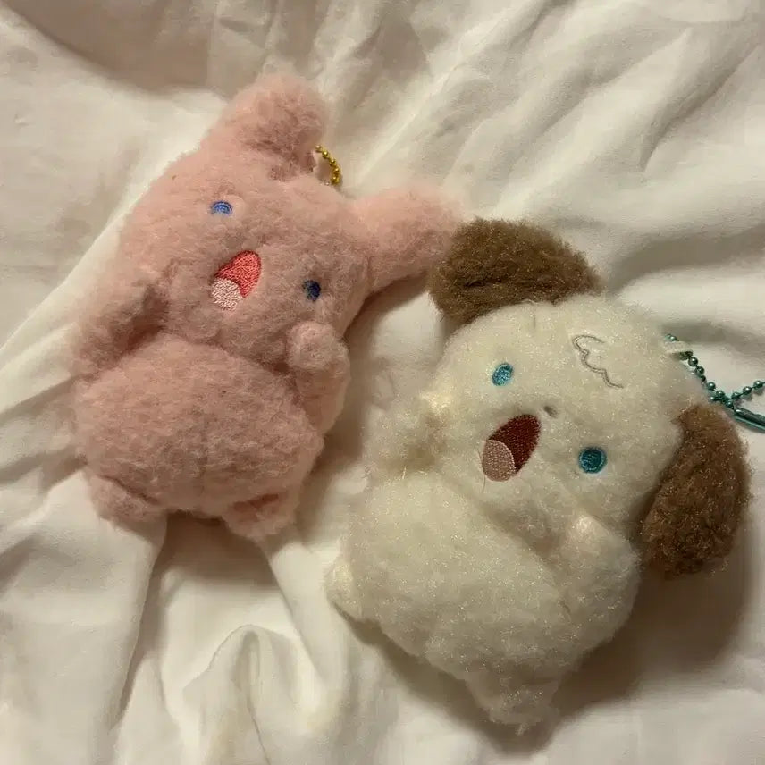 [BUNJANG] Fighting Rabbit Puppy Plush Keychain / 화이팅 토끼 강아지 인형 키링