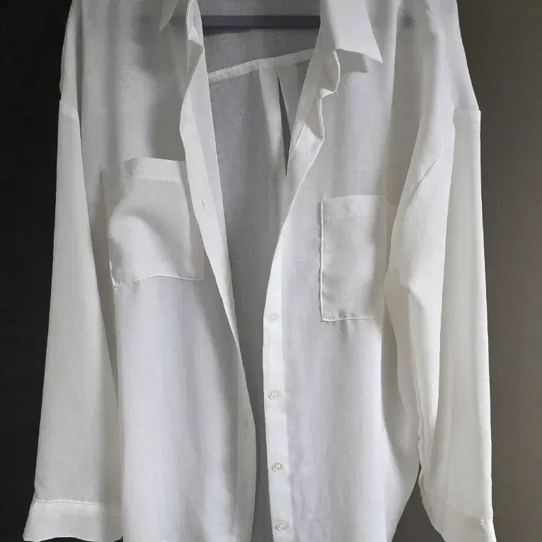 [BUNJANG] White See-Through Shirt / 흰색 시스루 셔츠